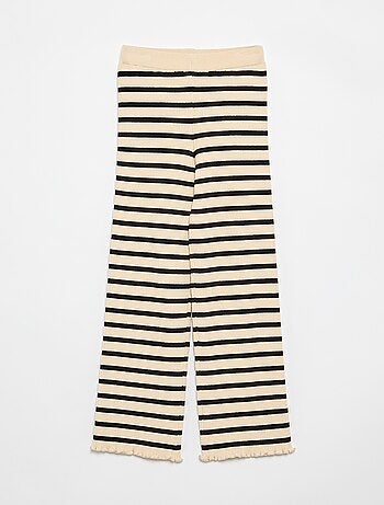 Pantaloni dritti in maglia a tinta unita