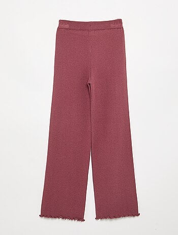Pantaloni dritti in maglia a tinta unita