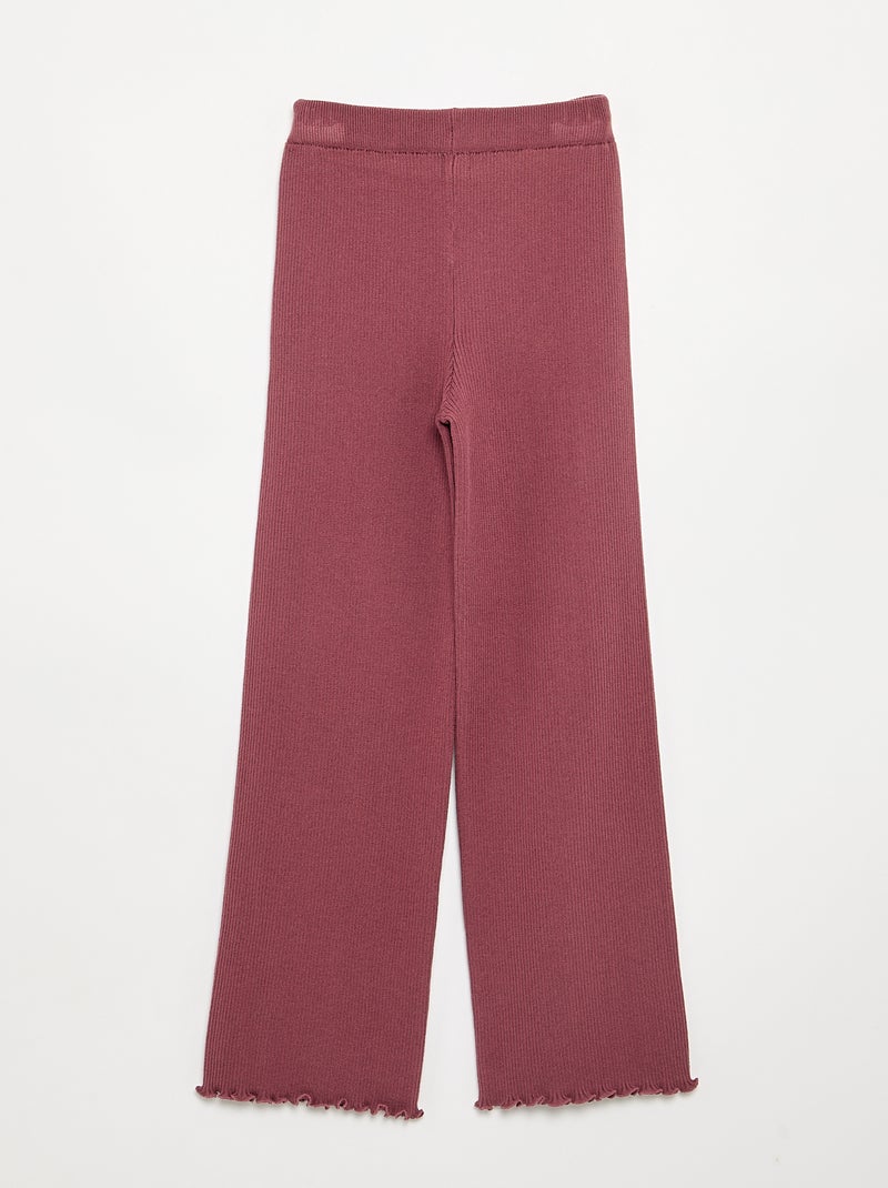 Pantaloni dritti in maglia a tinta unita Rosa - Kiabi