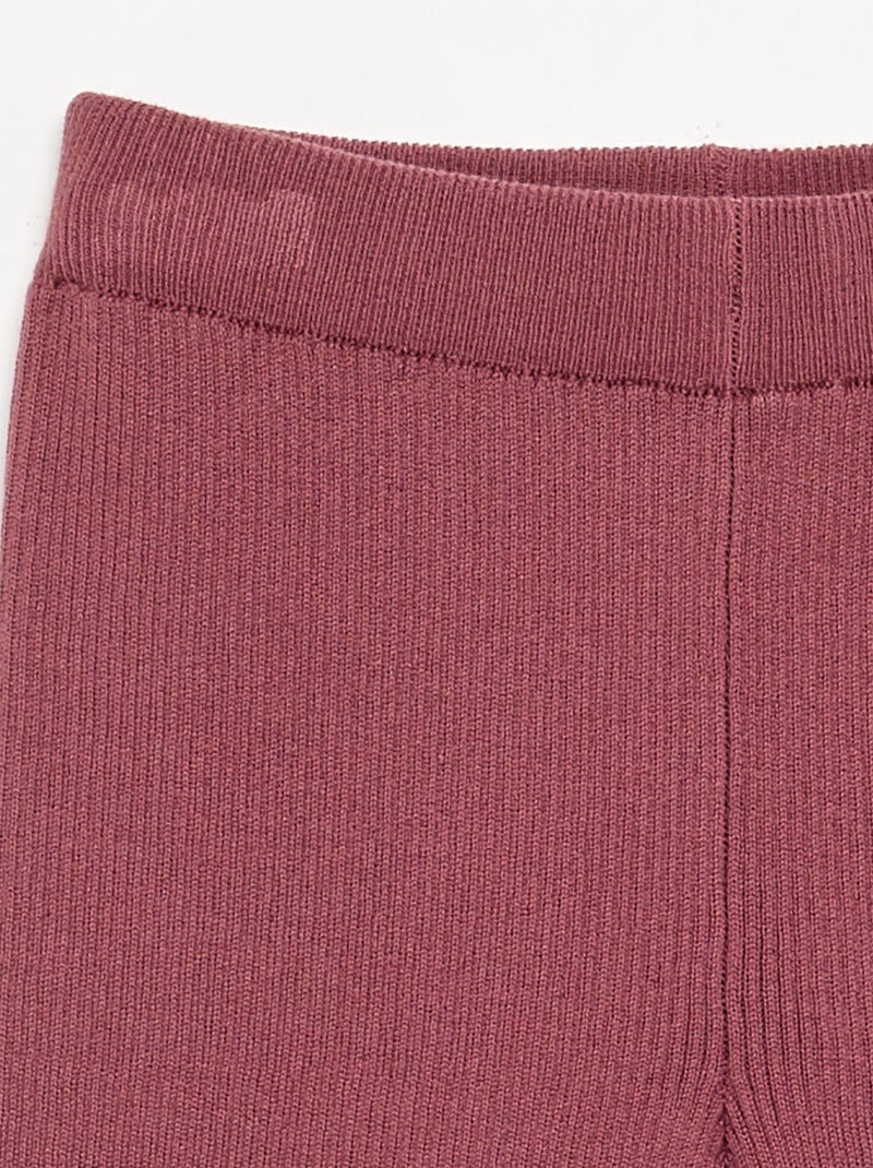 Pantaloni dritti in maglia a tinta unita Rosa - Kiabi