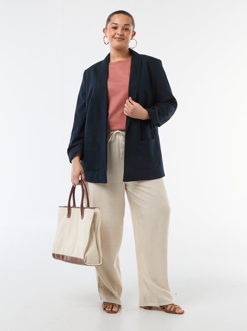 Pantaloni dritti in misto lino - Kiabi