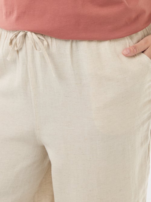 Pantaloni dritti in misto lino - Kiabi