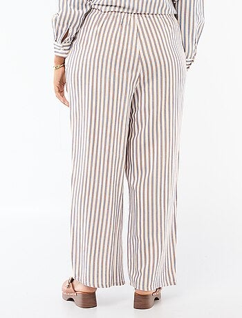 Pantaloni dritti in misto lino