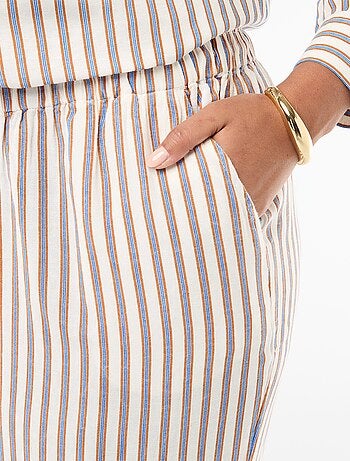 Pantaloni dritti in misto lino