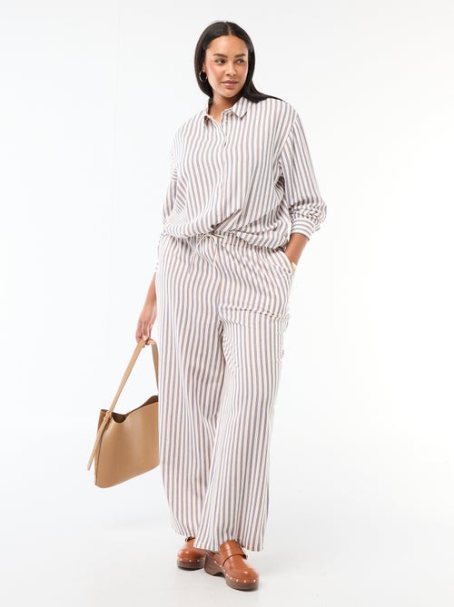 Pantaloni dritti in misto lino - Kiabi