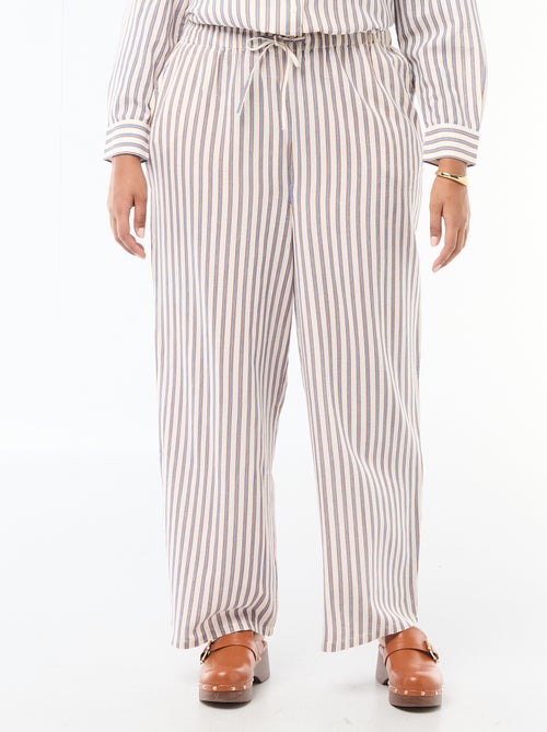 Pantaloni dritti in misto lino - Kiabi