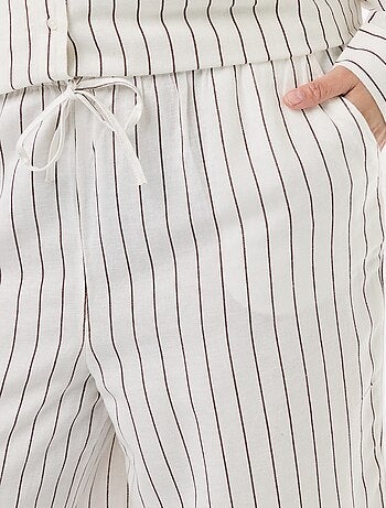 Pantaloni dritti in misto lino