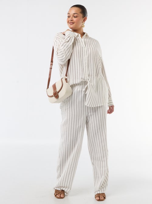 Pantaloni dritti in misto lino - Kiabi