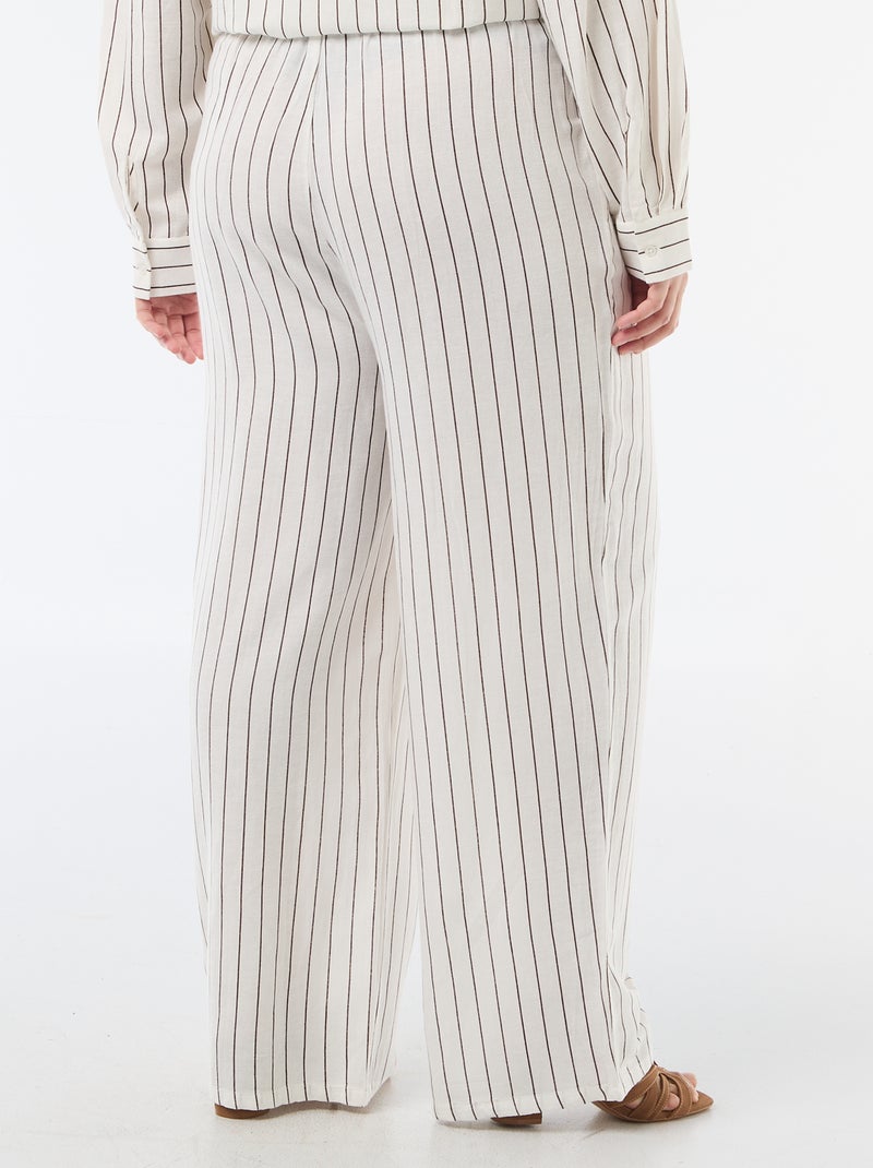 Pantaloni dritti in misto lino Bianco - Kiabi