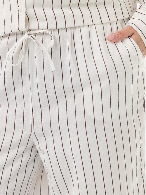 Pantaloni dritti in misto lino - Kiabi