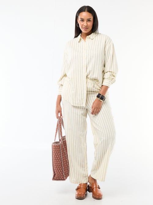 Pantaloni dritti in misto lino - Kiabi