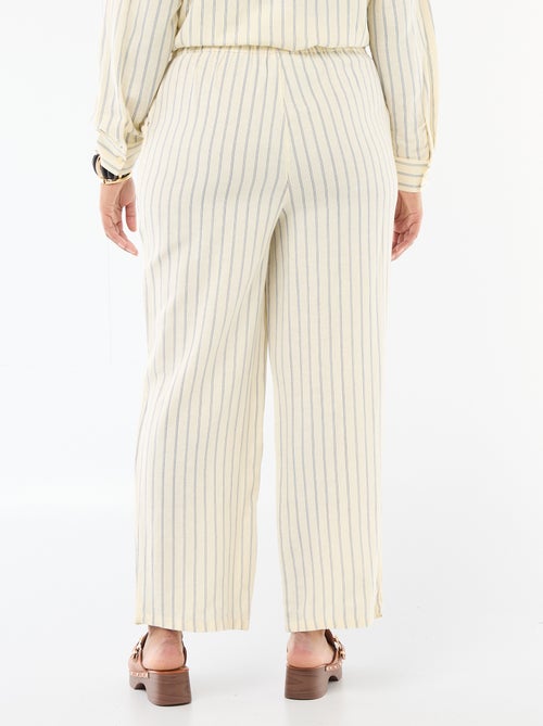 Pantaloni dritti in misto lino - Kiabi