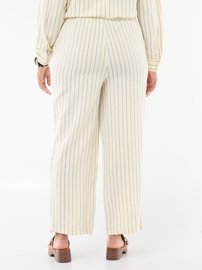 Pantaloni dritti in misto lino Giallo - Kiabi