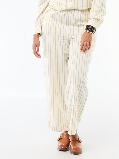 Pantaloni dritti in misto lino - Kiabi