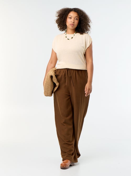 Pantaloni dritti in misto lino - Kiabi Pantaloni dritti in misto lino - Kiabi