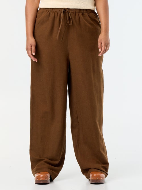 Pantaloni dritti in misto lino - Kiabi Pantaloni dritti in misto lino - Kiabi
