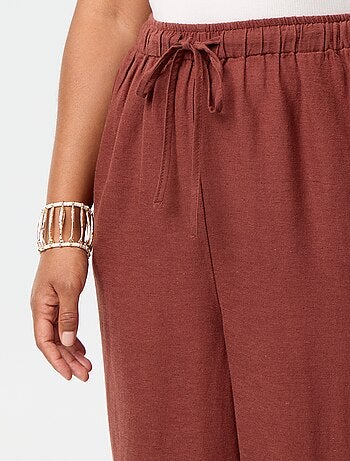 Pantaloni dritti in misto lino