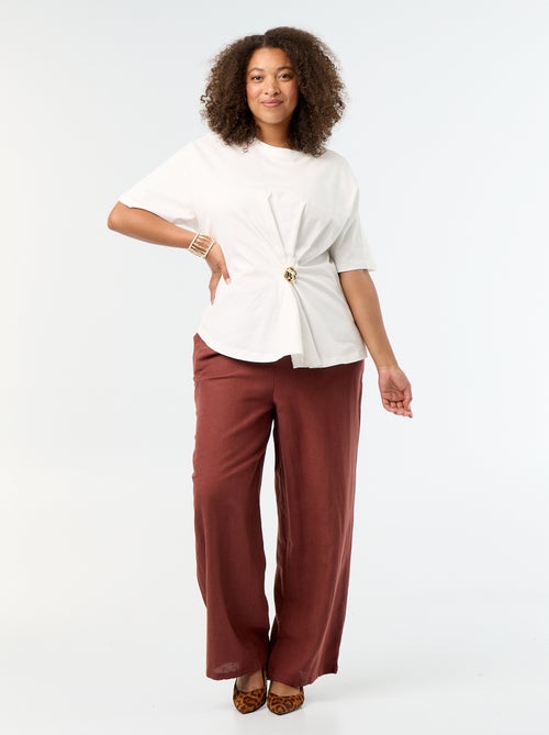 Pantaloni dritti in misto lino - Kiabi Pantaloni dritti in misto lino - Kiabi