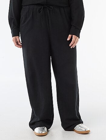 Pantaloni dritti in misto lino