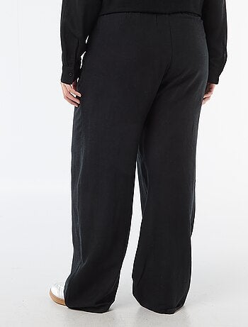 Pantaloni dritti in misto lino