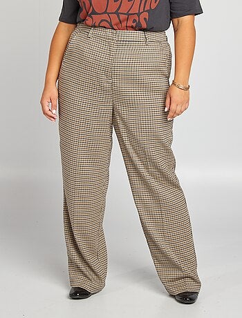 Pantaloni dritti in pied-de-poule 'Only Carmakoma'