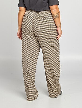 Pantaloni dritti in pied-de-poule 'Only Carmakoma'