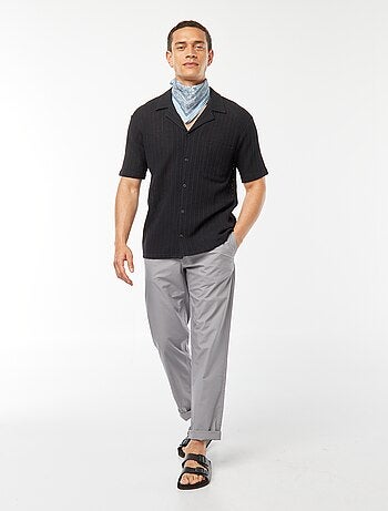 Pantaloni dritti in popeline croccante