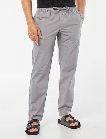 Pantaloni dritti in popeline croccante