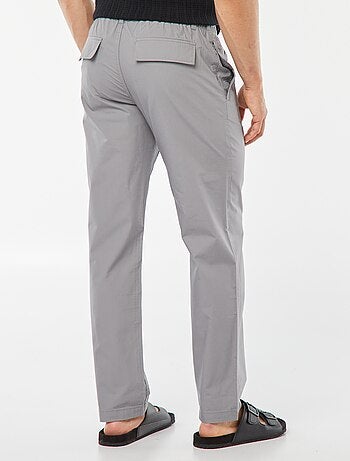 Pantaloni dritti in popeline croccante
