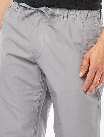 Pantaloni dritti in popeline croccante