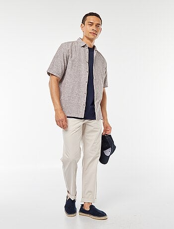 Pantaloni dritti in popeline croccante