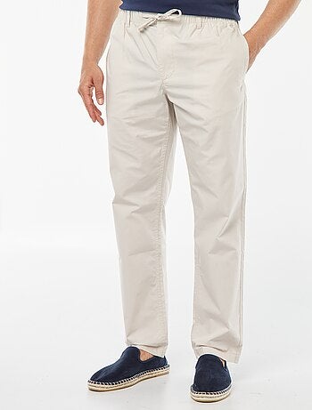 Pantaloni dritti in popeline croccante