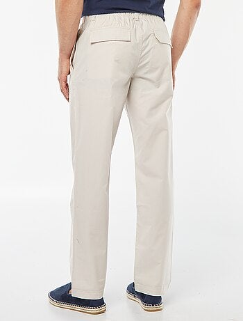 Pantaloni dritti in popeline croccante