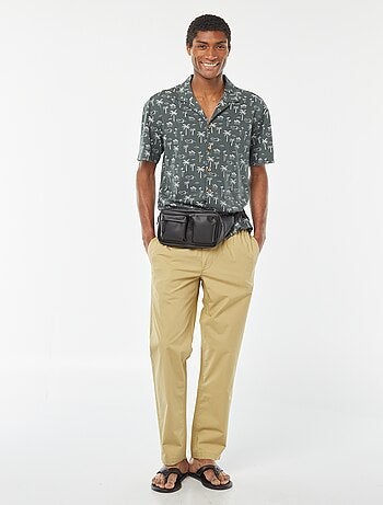 Pantaloni dritti in popeline croccante