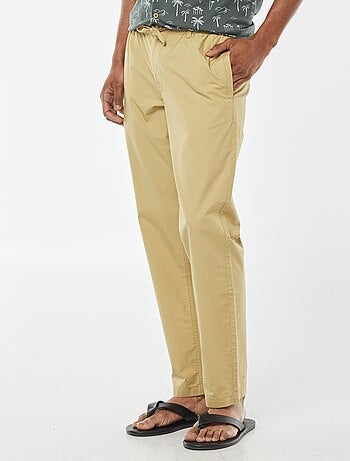 Pantaloni dritti in popeline croccante