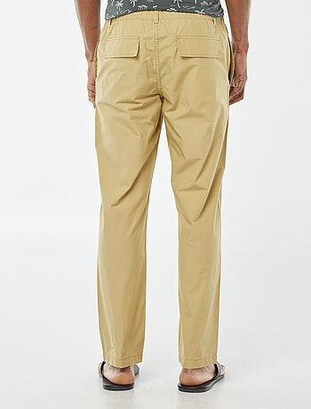 Pantaloni dritti in popeline croccante