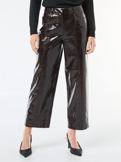 Pantaloni dritti in similpelle effetto 'pelle di serpente' - Kiabi