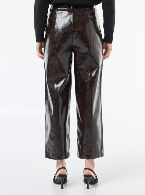 Pantaloni dritti in similpelle effetto 'pelle di serpente' - Kiabi