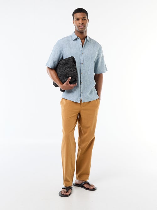 Pantaloni dritti leggeri in misto lino - Kiabi