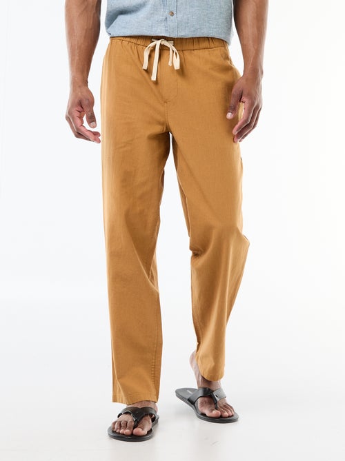 Pantaloni dritti leggeri in misto lino - Kiabi