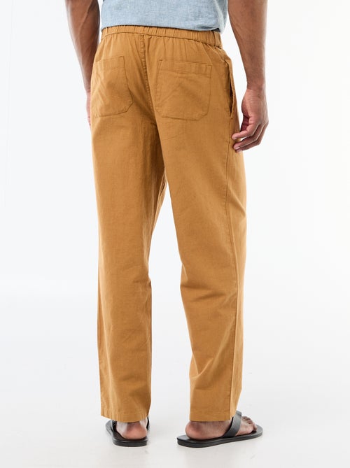 Pantaloni dritti leggeri in misto lino - Kiabi