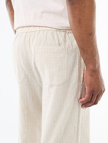 Pantaloni dritti leggeri in misto lino
