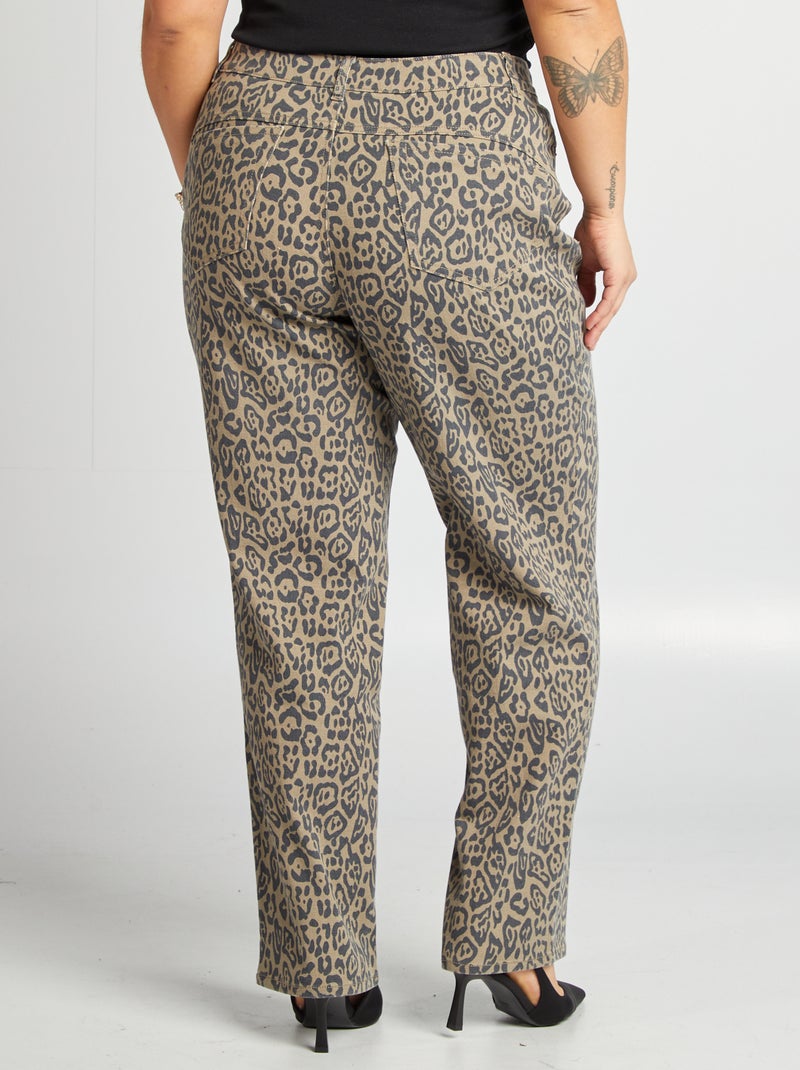 Pantaloni dritti 'leopardo' MARRONE - Kiabi