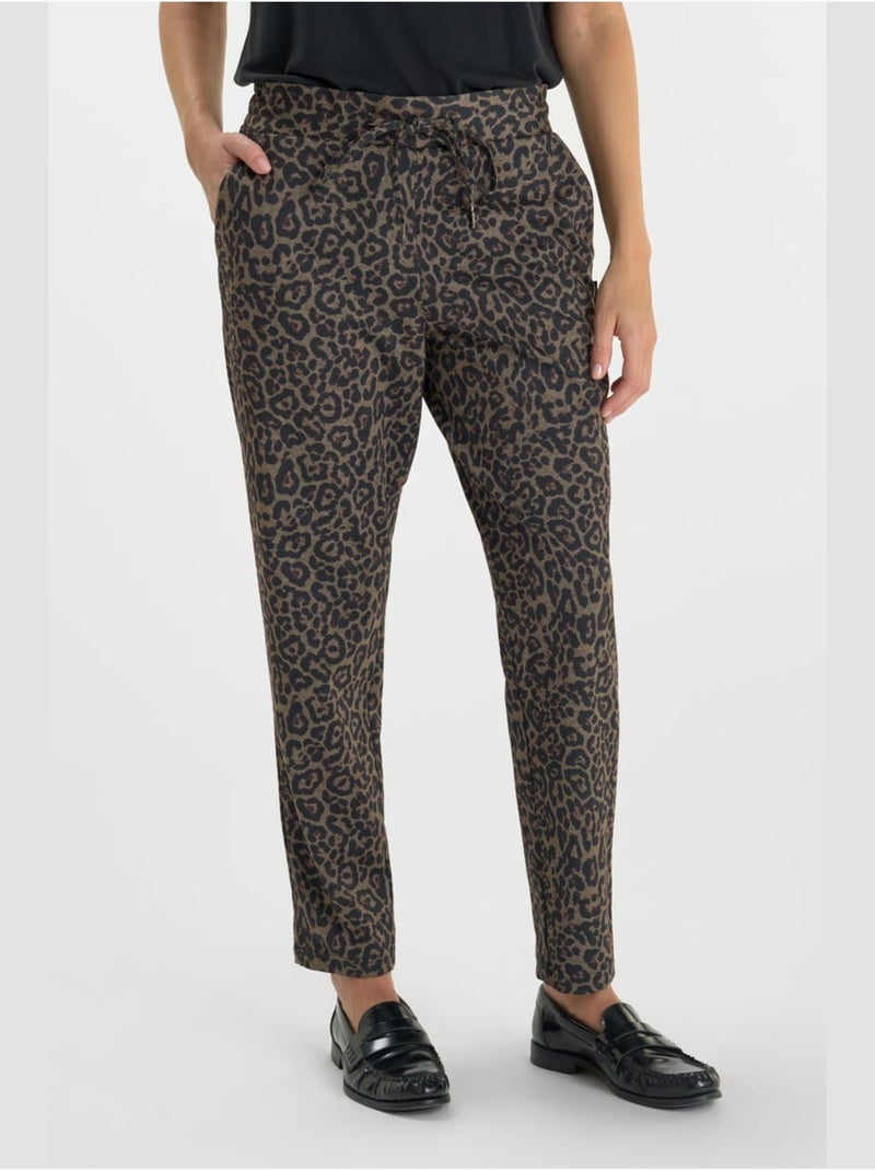 Pantaloni dritti LEOPARDO Marrone - Kiabi