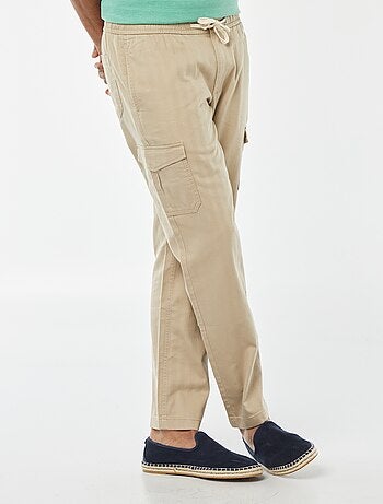 Pantaloni dritti multitasche in twill
