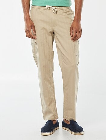 Pantaloni dritti multitasche in twill