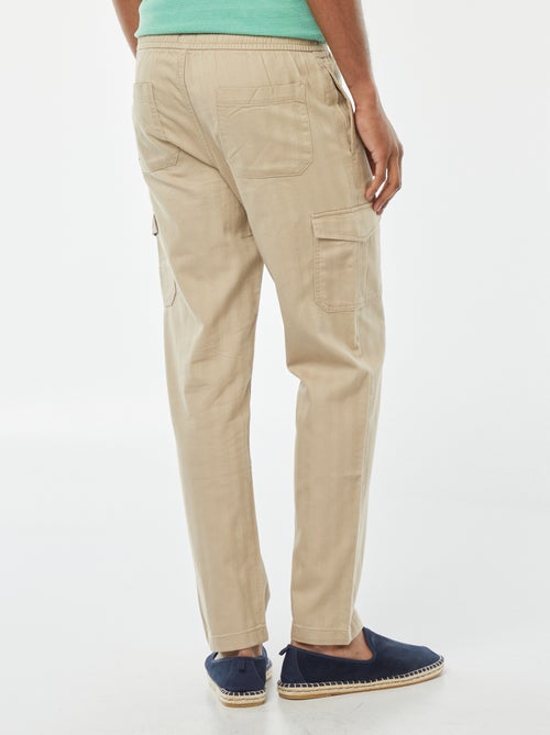 Pantaloni dritti multitasche in twill - Kiabi