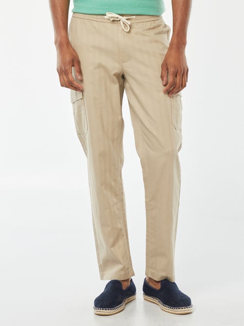 Pantaloni dritti multitasche in twill - Kiabi