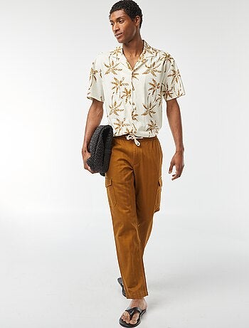 Pantaloni dritti multitasche in twill