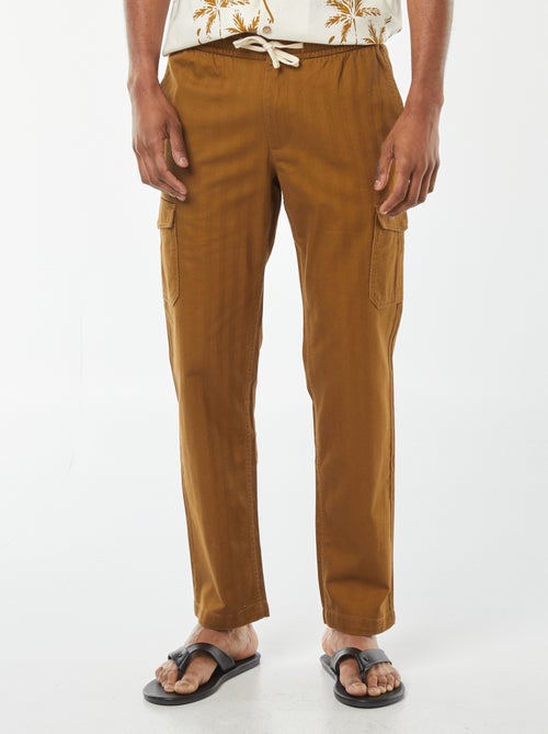 Pantaloni dritti multitasche in twill - Kiabi